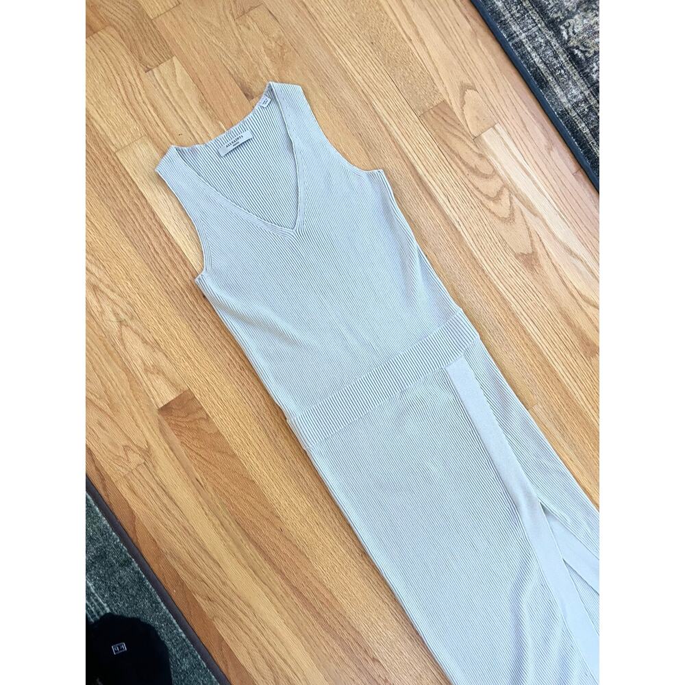 ALLSAINTS Rassa Ribbed drop waist sweater  Dress V-neck, sleeveless, small midi - Picture 9 of 13